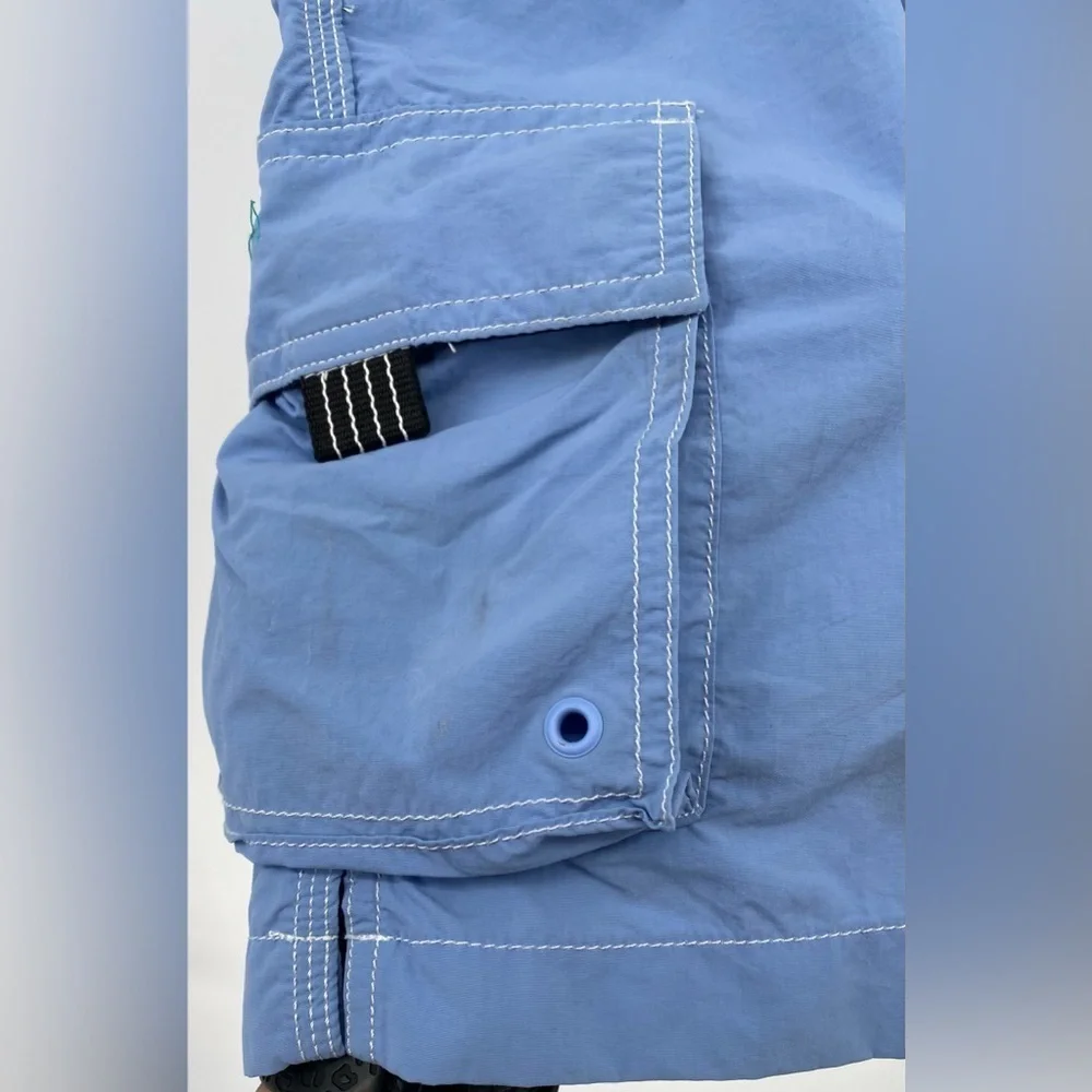 Lands End Baby Blue Cargo Swim Trunks Size Medium 32/34